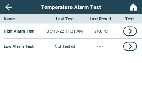 iCenter Plus - Temperature Alarm Test