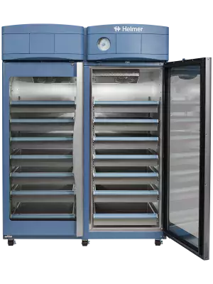 Refrigerador de doble puerta para banco de sangre